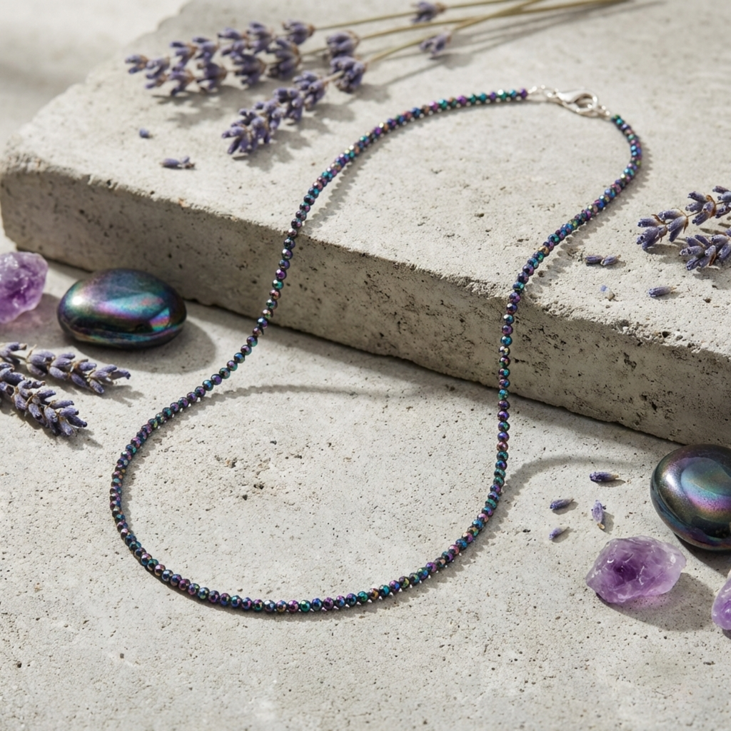 Colier hematite multicolore