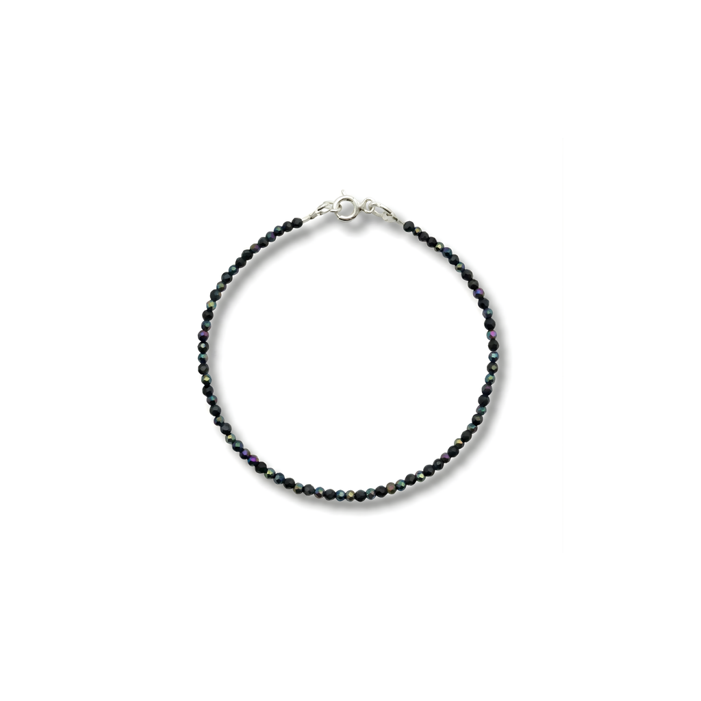 Brățară hematite multicolore și turmalină neagră