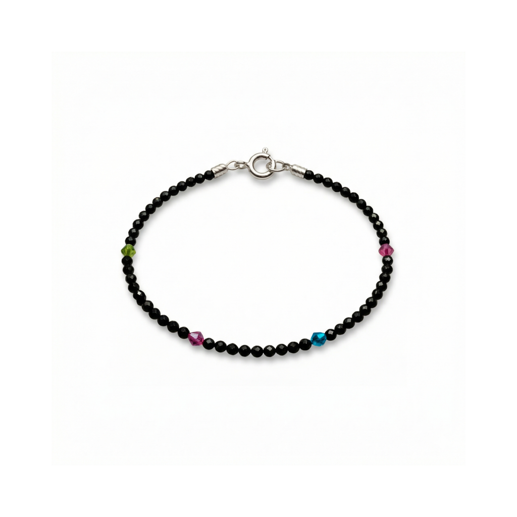 Brățară turmalină neagră și Cristale Swarovski