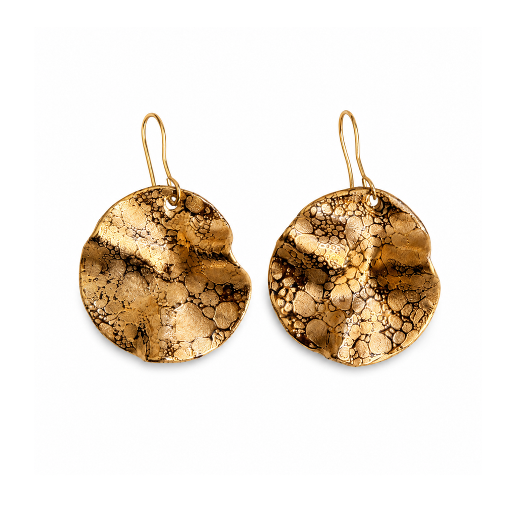 porcelain golden earrings