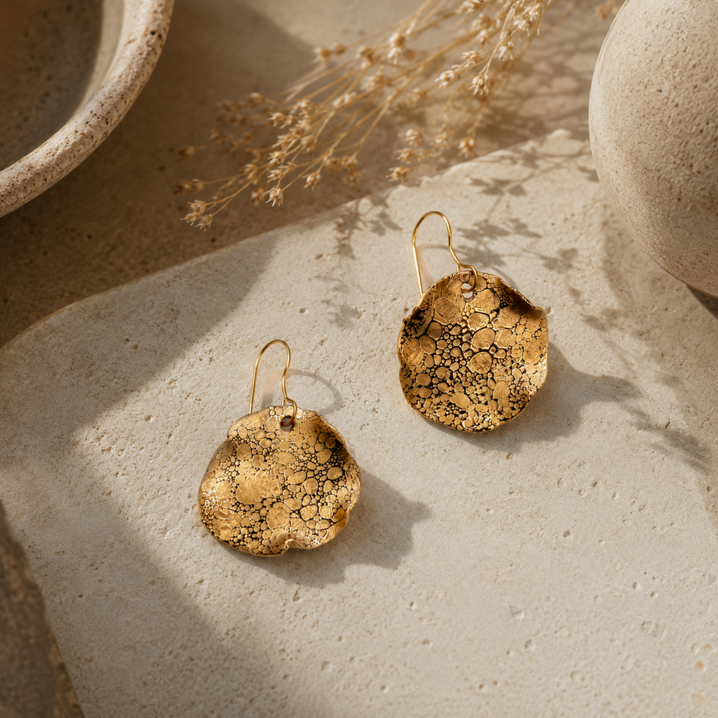 porcelain earrings gold decorated