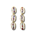 Cercei lungi din porțelan, model oval, decorați cu aur coloidal 24k