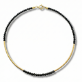 Colier turmalină neagră și accesorii din argint 925 placat cu aur 24k