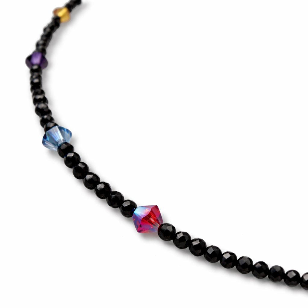 Colier turmalină neagră și Cristale Swarovski