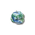 Green and blue pendant with a floral pattern on a white background
